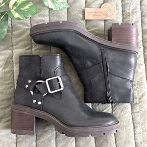 🆕Lucky Brand | Women's Slyvin Motorcycle Bootie Black Ankle Boots 7.5